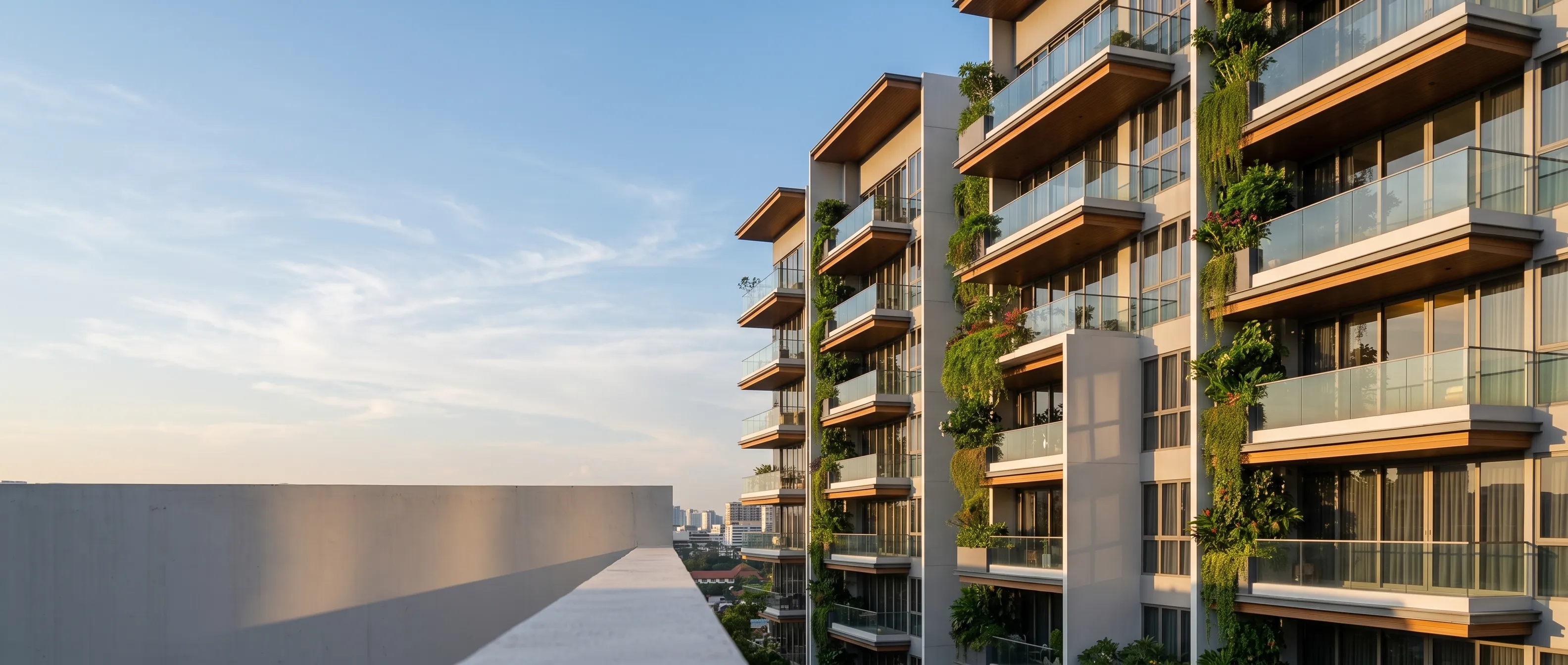 Modern private residences with glass balconies
